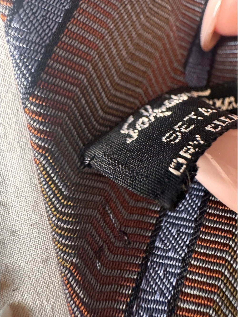 Vintage Salvatore Ferragamo Silk Tie | 1990s | Chevron Stripe | Made in Italy